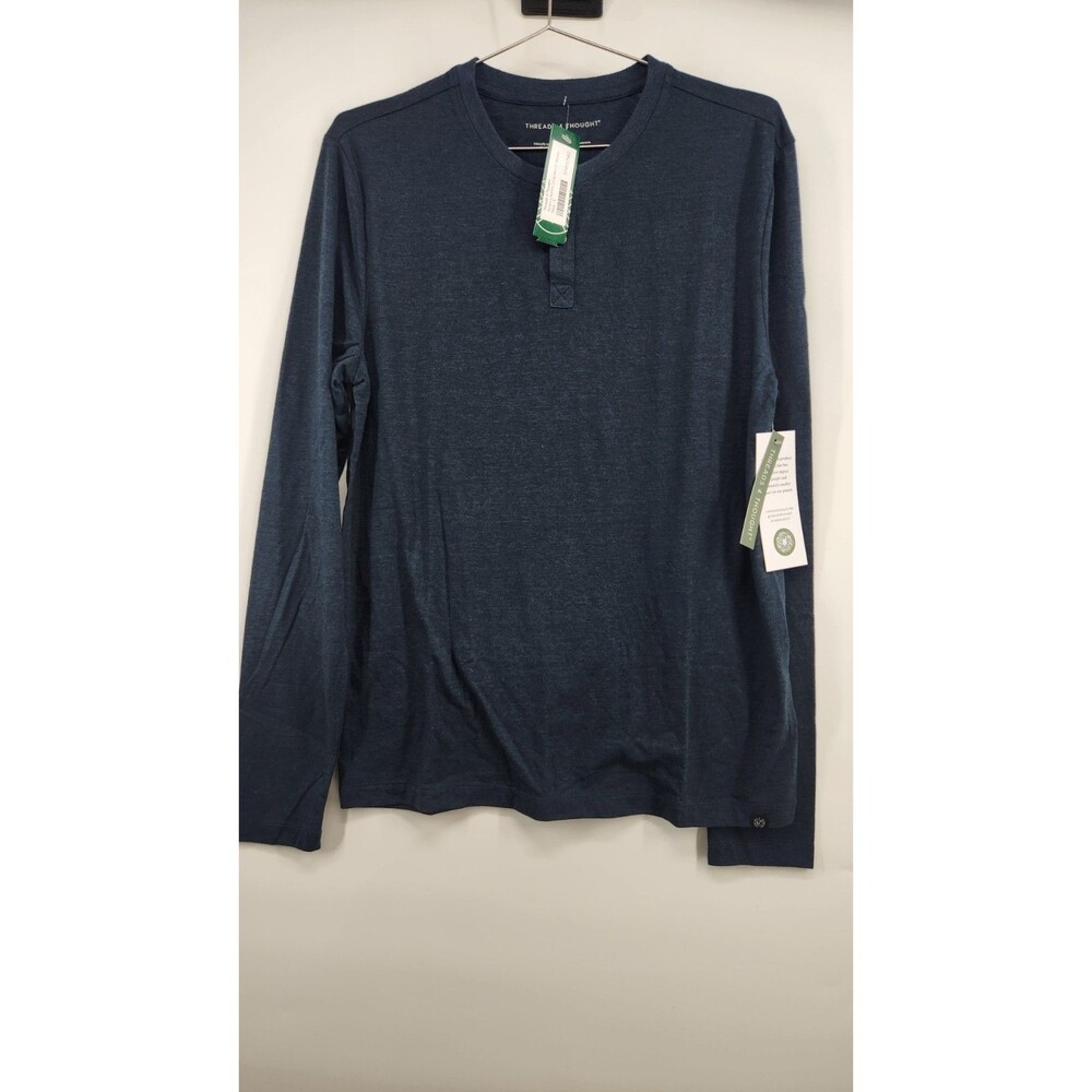 Threads 4 Thought‎ Men's Small Navy Austin 2 Button Long Sleeve Henley NWT